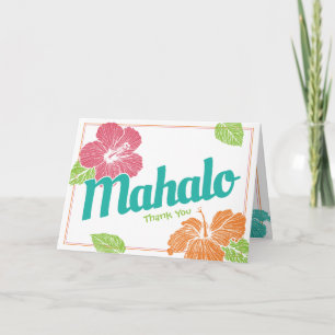 Bright Colors Island Luau Mahalo Thank You Card