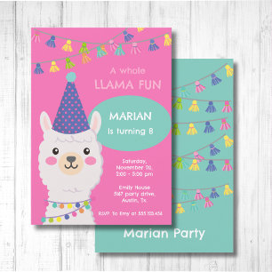 Bright colors llama Invitation