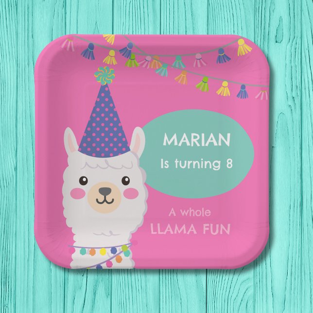 Bright colors llama Paper Plate (Creator Uploaded)