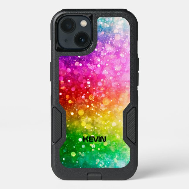 Bright Colors Modern Bokeh Glitter Texture Otterbox iPhone Case (Back)