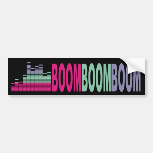 Bright colors music bass sound 80s rock on audio bumper sticker