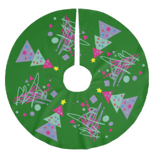 Neon Colors Christmas Tree Skirts Zazzle Bright Colors Neon Lights Action Merry Christmas Brushed Polyester Tree Skirt