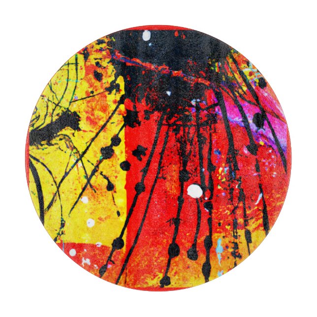 Bright Colors Patterns Painting. Buy Now Cutting Board (Front)