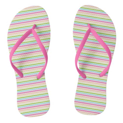 Bright Colors Pink Red Yellow Blue Green Trendy Flip Flops