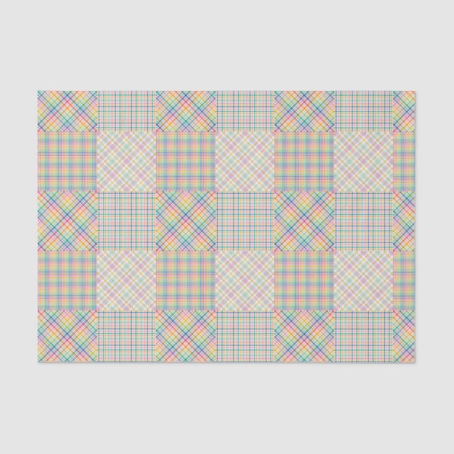 Bright Colors Plaid Madras Tissue Paper (Front)