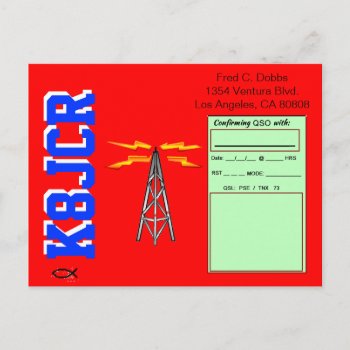 Bright Colors Qsl Postcard by hamgear at Zazzle