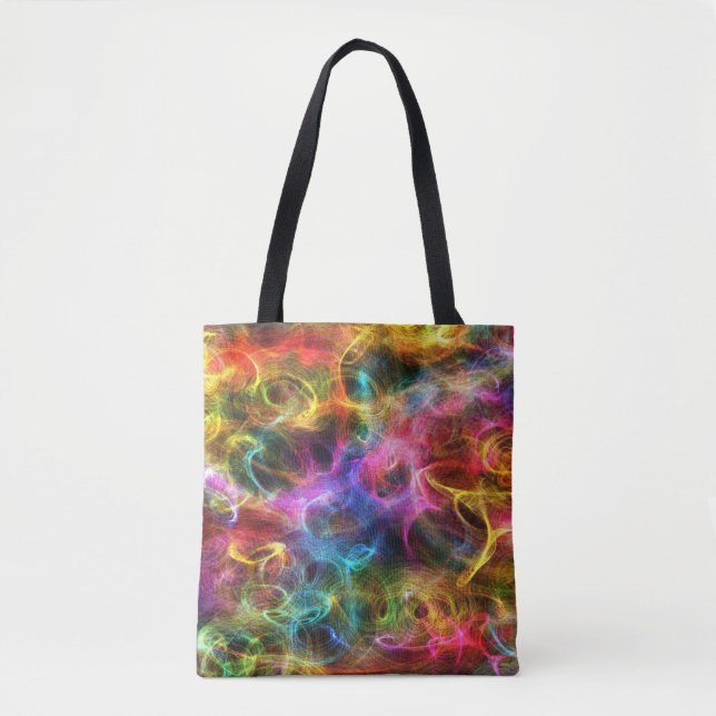 Bright Colors Random Swirls Tote Bag (Front)