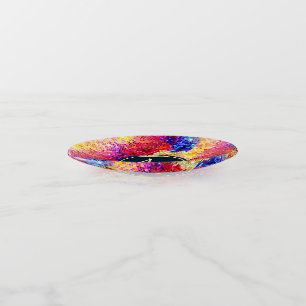 Bright colors retro disco glitter trinket tray