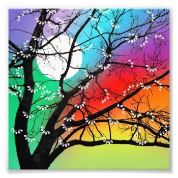 Bright Colors Tree And Moon Photo Print by AutumnRoseMDS at Zazzle