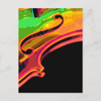 bright colors violin postcard