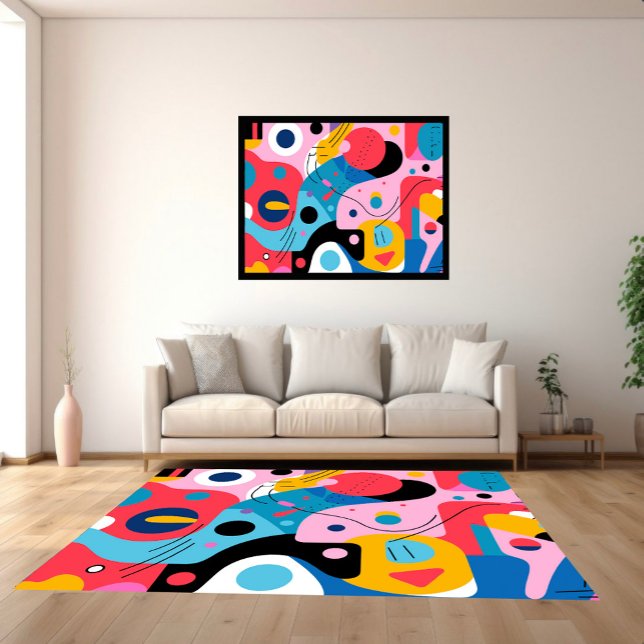 Bright colors whimsical shapes modern geometric rug (Creator Uploaded)