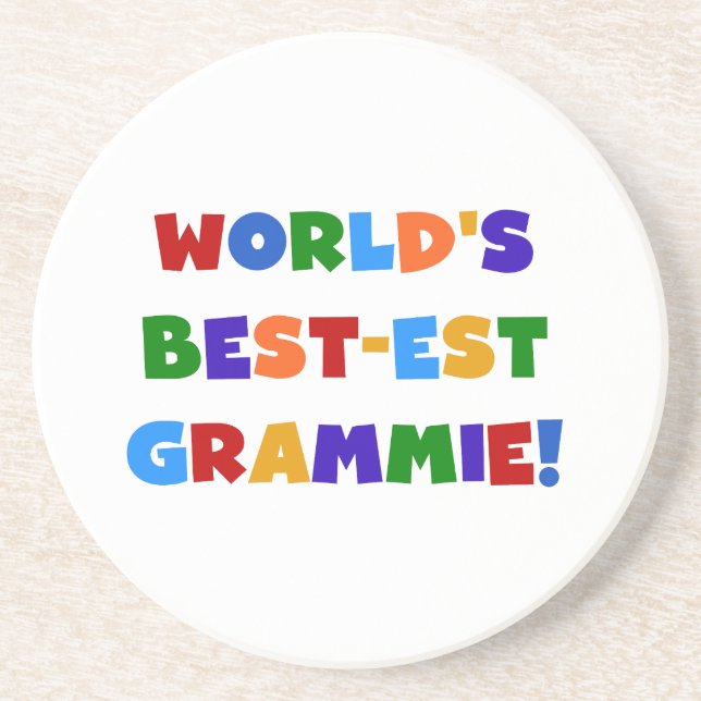 Bright Colors World's Best-est Grammie Gifts Coaster (Front)