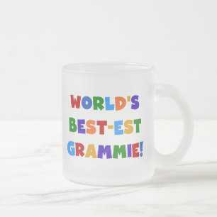 Bright Colors World's Best-est Grammie Gifts Frosted Glass Coffee Mug