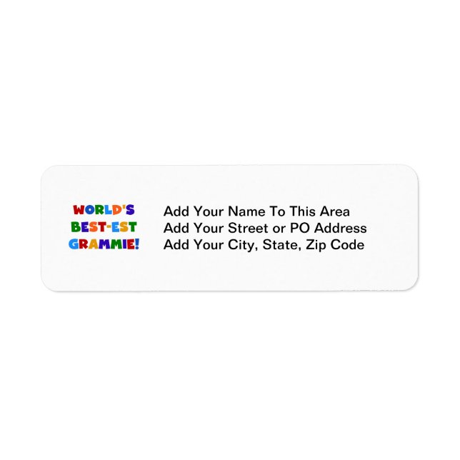 Bright Colors World's Best-est Grammie Gifts Label (Front)