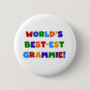 Bright Colors World's Best-est Grammie Gifts Pinback Button