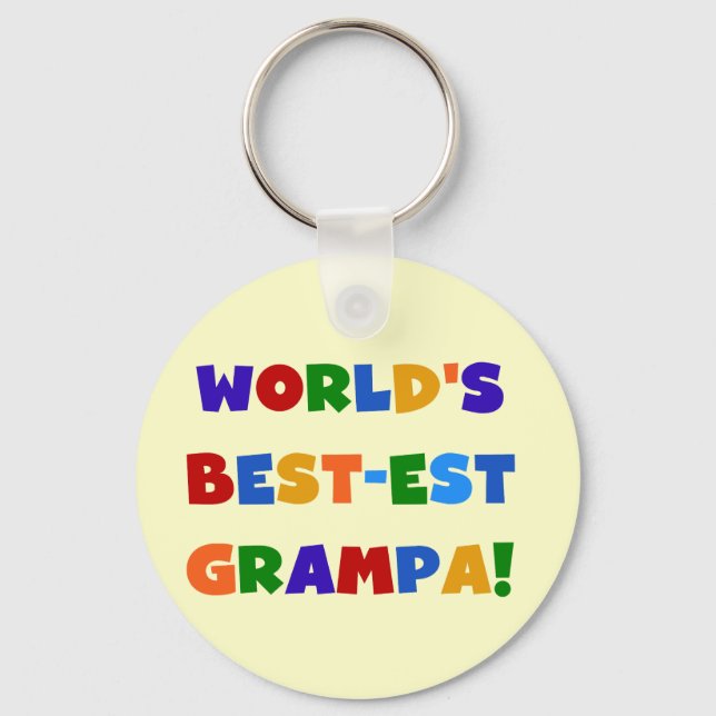 Bright Colors World's Best-est Grampa Gifts Keychain (Front)
