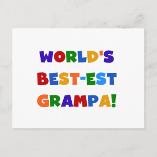 Bright Colors World's Best-est Grampa Gifts Postcard