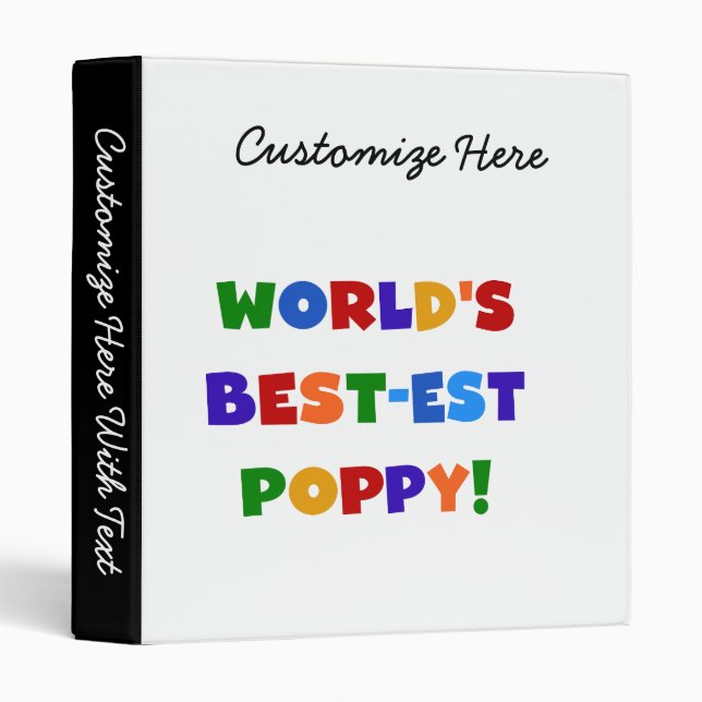 Bright Colors World's Best-est Poppy Gifts Binder (Front/Spine)