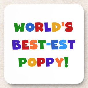 Bright Colors World's Best-est Poppy Gifts Drink Coaster