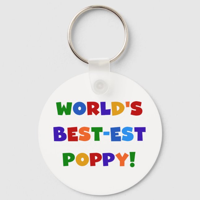 Bright Colors World's Best-est Poppy Gifts Keychain (Front)
