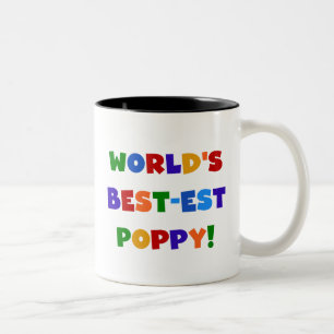Bright Colors World's Best-est Poppy Gifts Two-Tone Coffee Mug