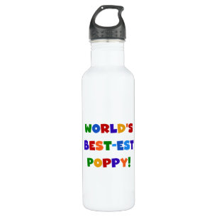 Bright Colors World's Best-est Poppy Stainless Steel Water Bottle