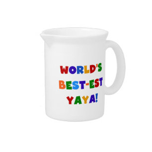 Bright Colors World's Best-est Yaya Gifts Drink Pitcher