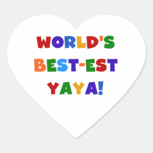 Bright Colors World's Best-est Yaya Gifts Heart Sticker
