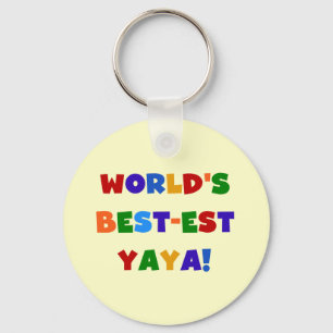 Bright Colors World's Best-est Yaya Gifts Keychain
