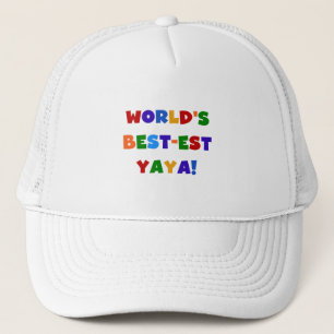Bright Colors World's Best-est Yaya Gifts Trucker Hat
