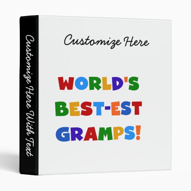 Bright Colors World's Best Gramps Gifts Binder (Front/Spine)