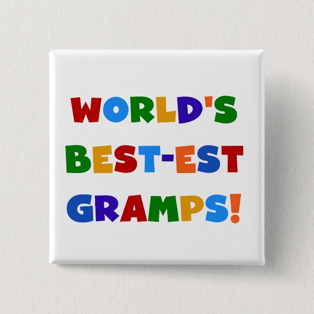 Bright Colors World's Best Gramps Gifts Button (Front)