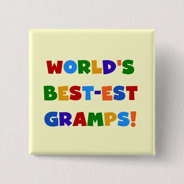 Bright Colors World's Best Gramps Gifts Pinback Button (Front)