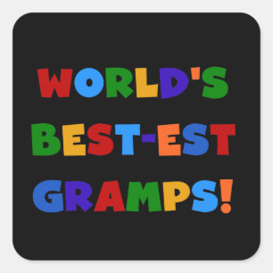 Bright Colors World's Best Gramps Gifts Square Sticker