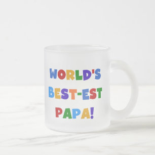 Bright Colors World's Best Papa Tshirts and Gifts Frosted Glass Coffee Mug
