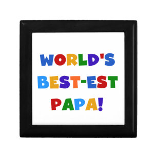 Bright Colors World's Best Papa Tshirts and Gifts Keepsake Box