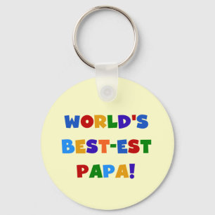 Bright Colors World's Best Papa Tshirts and Gifts Keychain