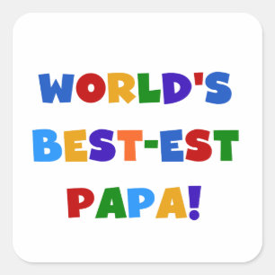 Bright Colors World's Best Papa Tshirts and Gifts Square Sticker