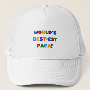 Bright Colors World's Best Papa Tshirts and Gifts Trucker Hat