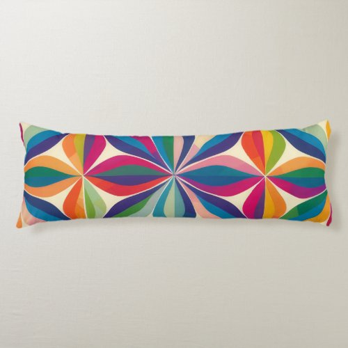 Bright colourful abstract floral pattern print body pillow