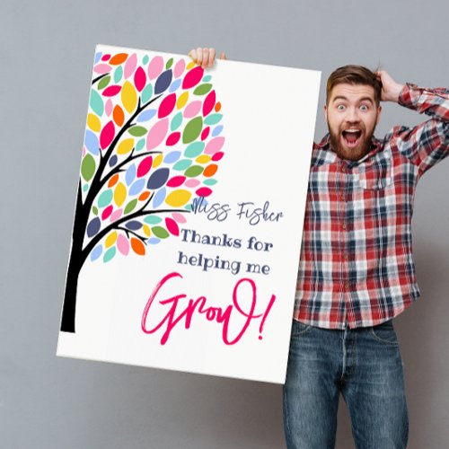 Bright colourful apple tree helping me grow card
