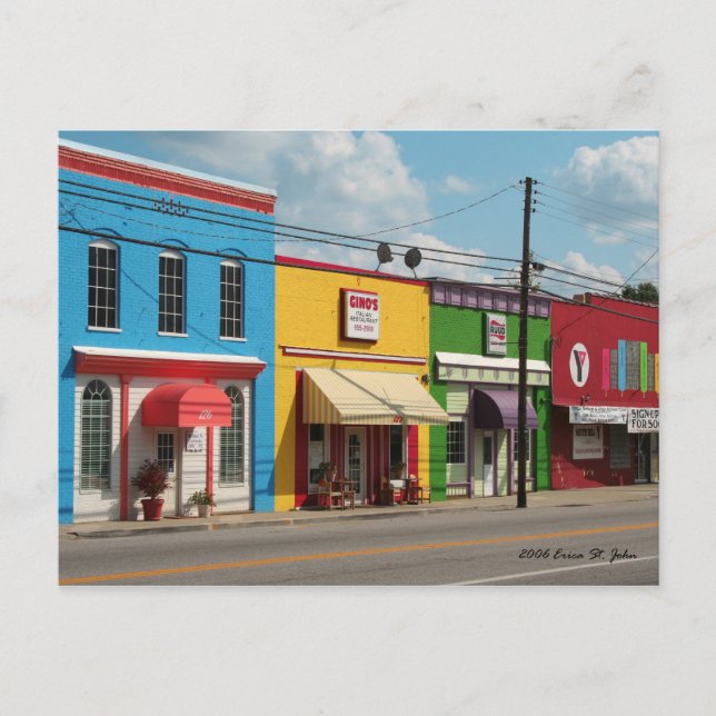 Bright Colourful Buildings Postcard (Front)