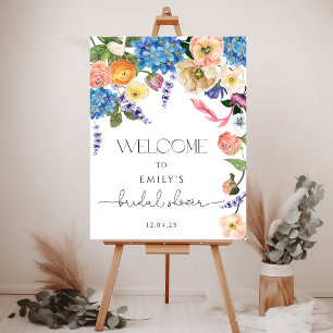 Bright Colourful Floral Bridal Shower Welcome  Foa Foam Board