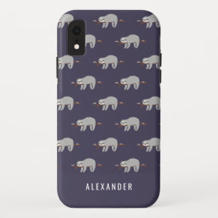 Bright colourful fun cartoon sloth iPhone XR case