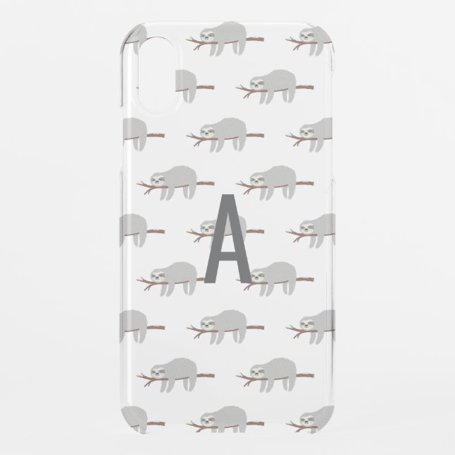 Bright colourful fun cartoon sloth uncommon iPhone case (Back)