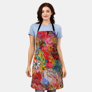 Bright Colourful Large Abstract Floral Pattern
