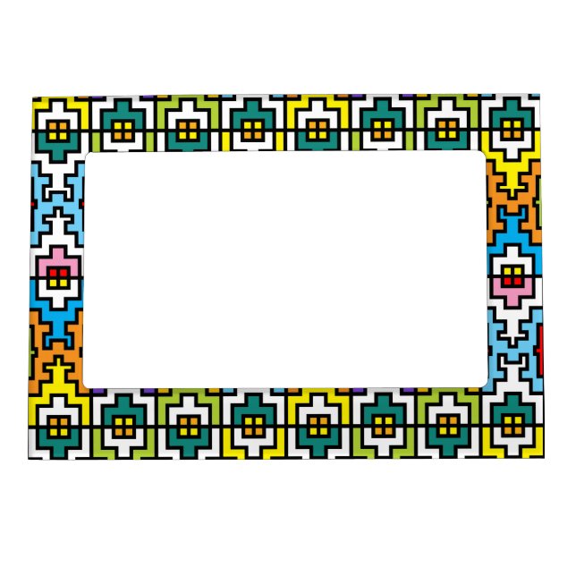 Bright colours African pattern Magnetic Photo Frame (Front)
