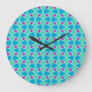 Bright Colours Islamic Pattern Round Wall Clock