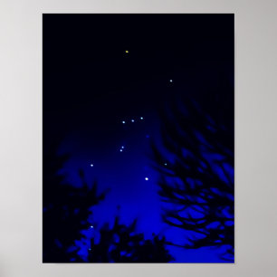 Bright Constellation of Orion with Betelgeuse Star Poster