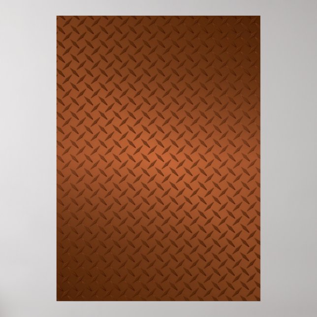 Bright Copper Diamond-Plate Pattern Poster (Front)